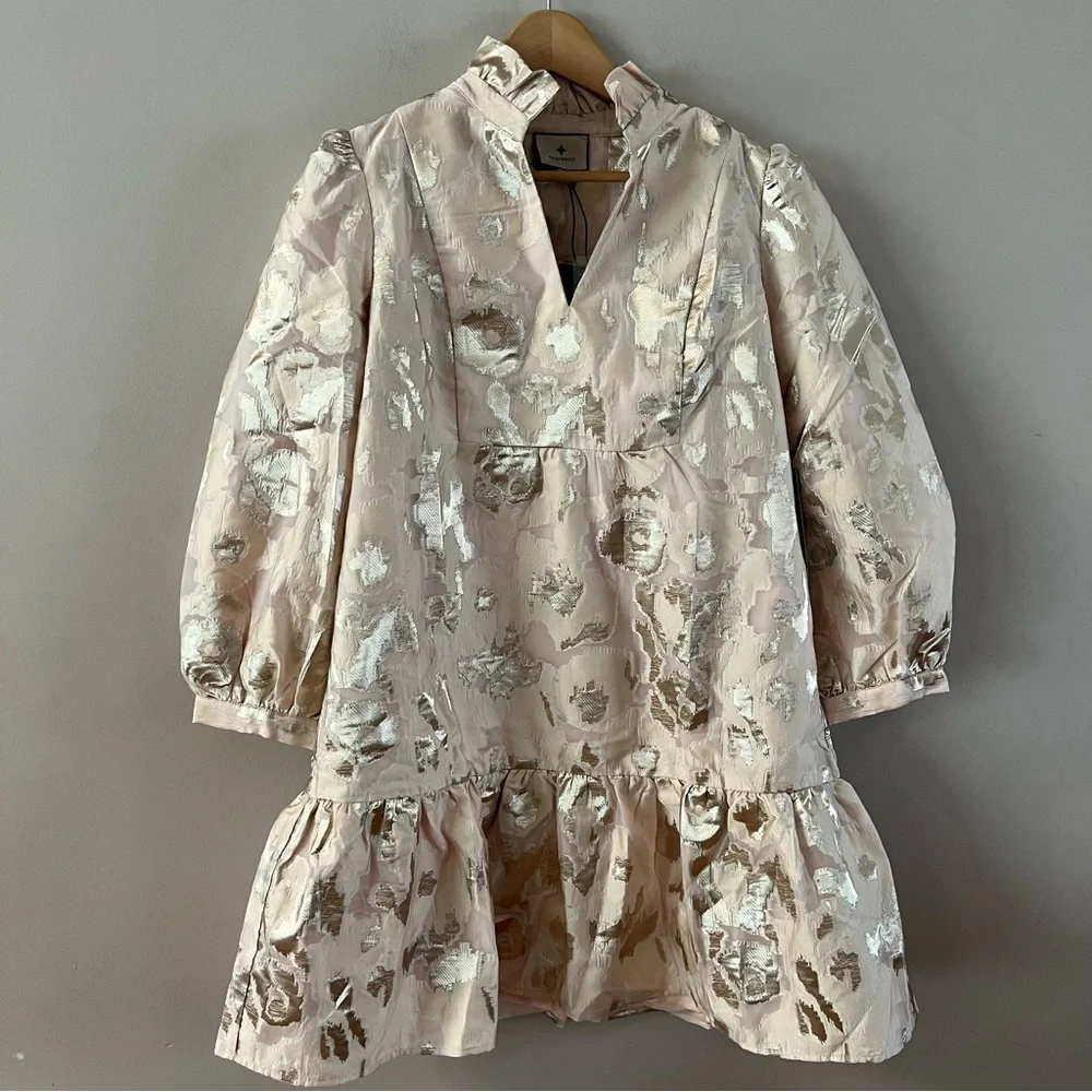 Tuckernuck palmerston mini dress size xxs champagne fil coupe cream beige - Picture 2 of 6